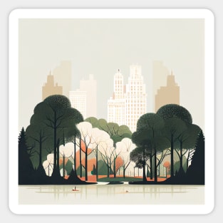 Central Park New York Illustration Sticker